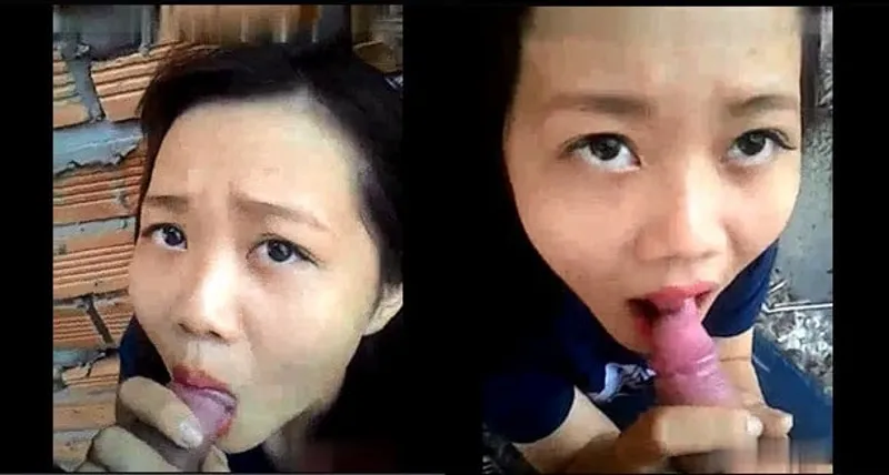 Eny mút dương vật ở vườn sau nhà